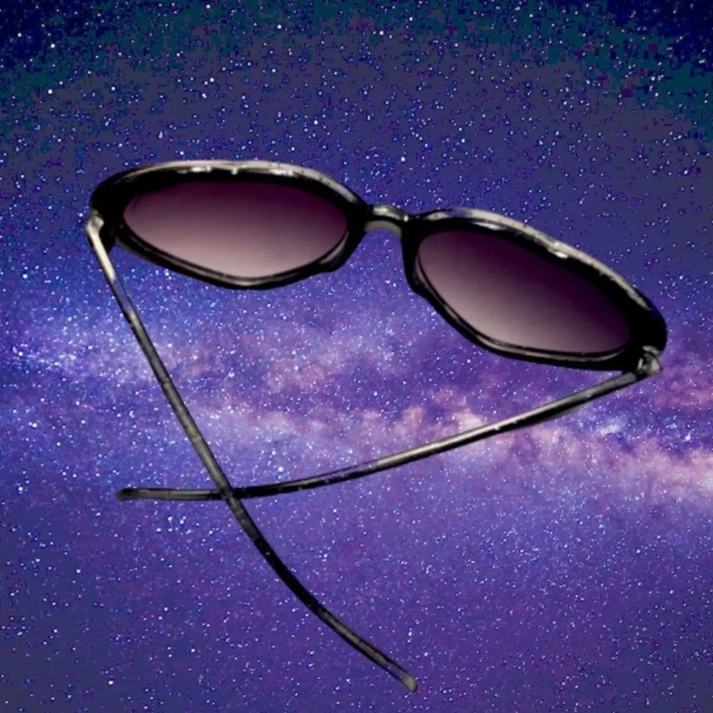 Girls Heart Shaped Sunglasses Black Glitter Frames & Purple Lenses